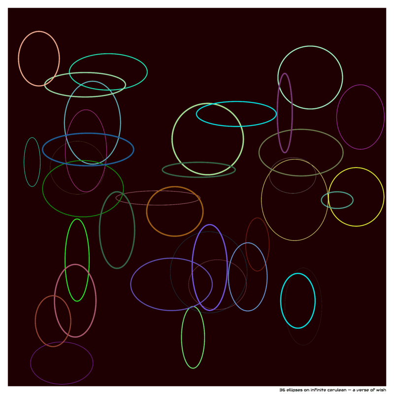 36 ellipses on infinite cerulean — a verse of wish