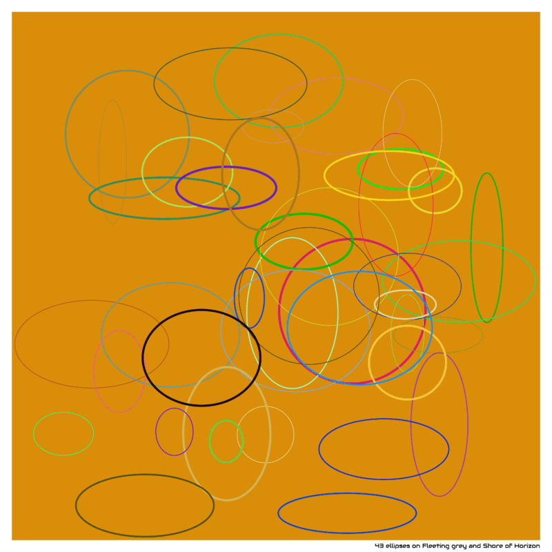43 ellipses on Fleeting grey and Shore of Horizon