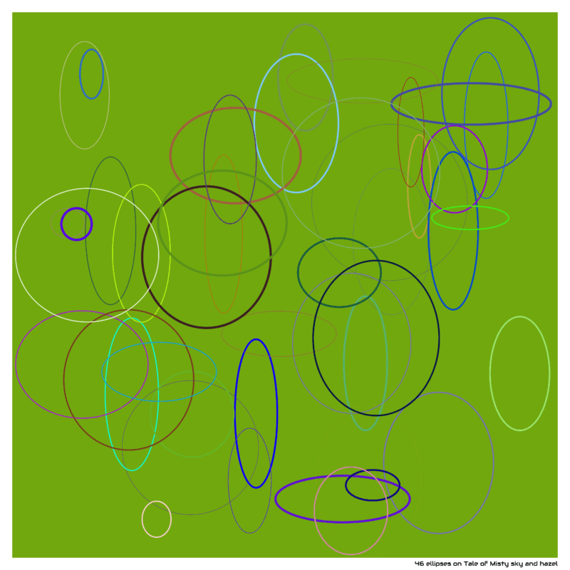 46 ellipses on Tale of Misty sky and hazel