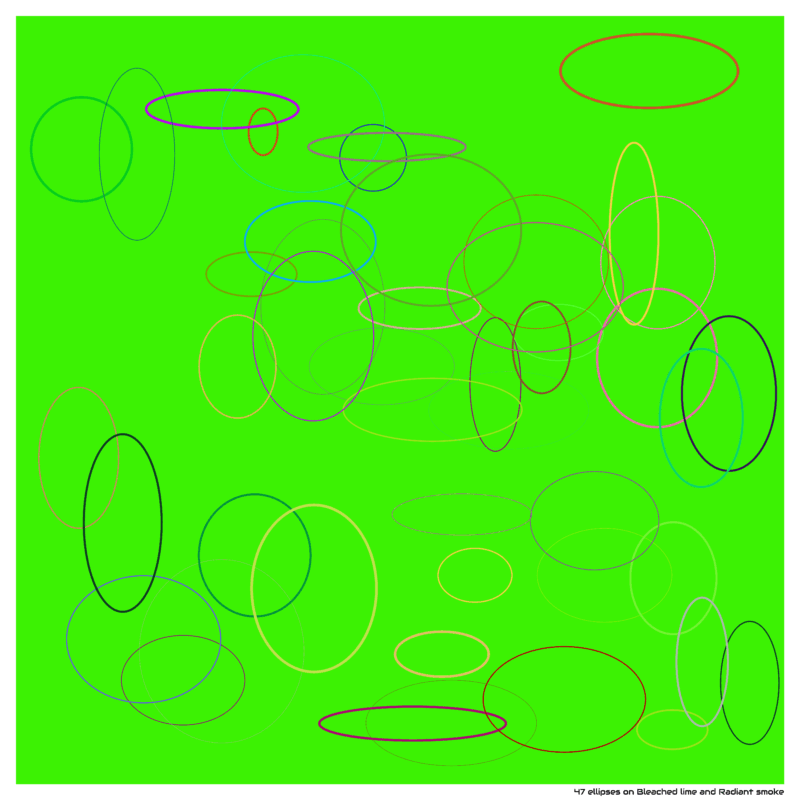 47 ellipses on Bleached lime and Radiant smoke