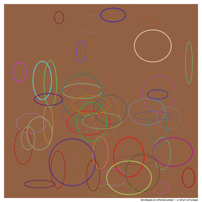 53 ellipses on ethereal amber — a return of eclipse