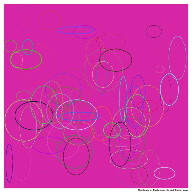 76 ellipses on Dusty magenta and Broken aqua