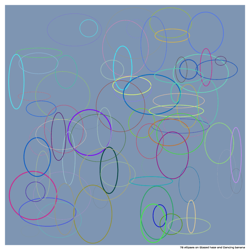 78 ellipses on Glazed haze and Dancing banana