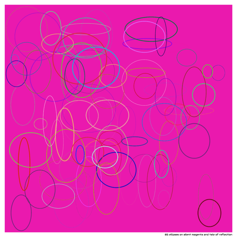 85 ellipses on silent magenta and tale of reflection