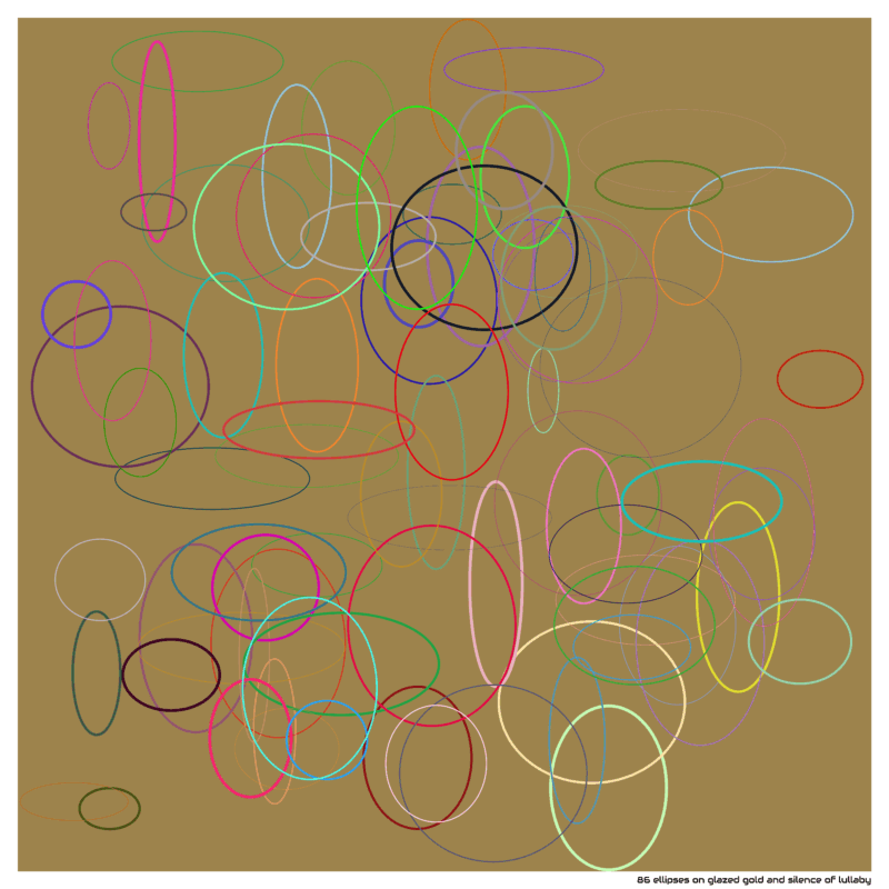 86 ellipses on glazed gold and silence of lullaby