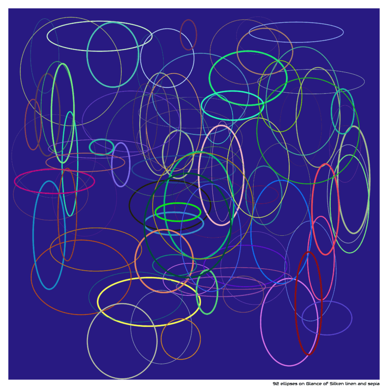 92 ellipses on Glance of Silken linen and sepia