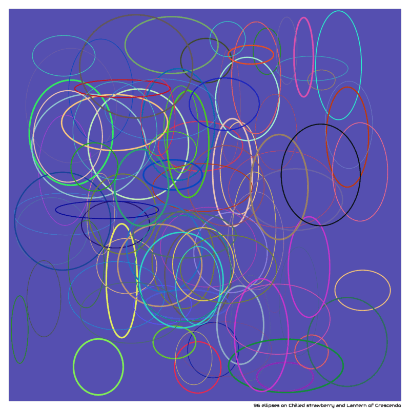 96 ellipses on Chilled strawberry and Lantern of Crescendo