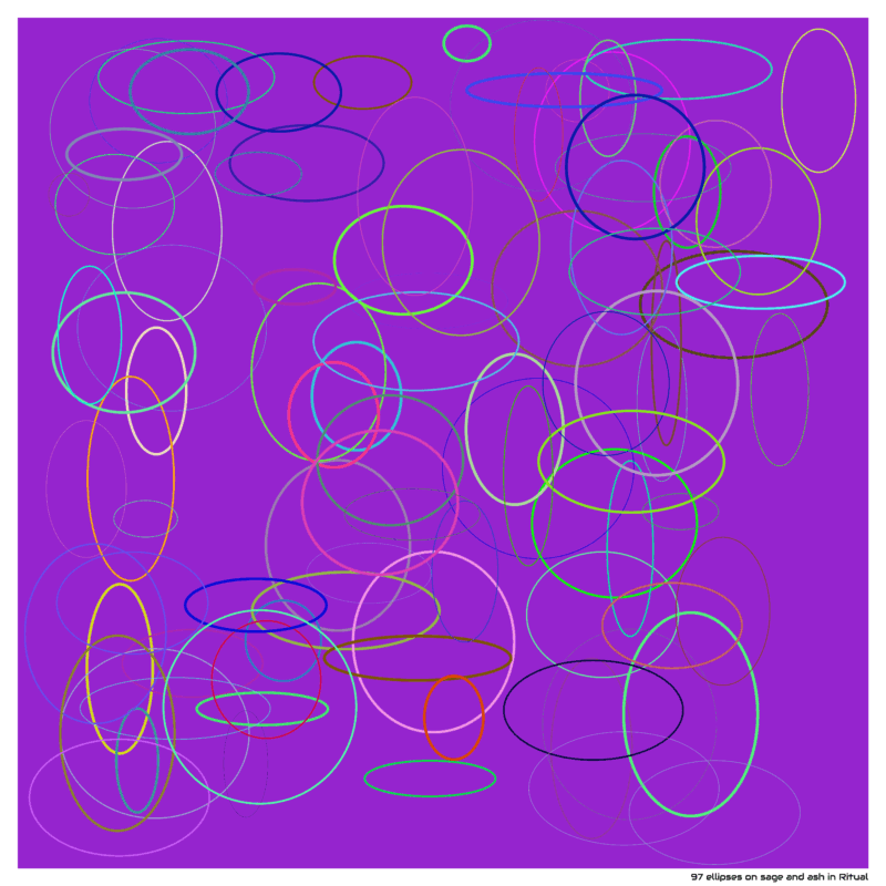 97 ellipses on sage and ash in Ritual