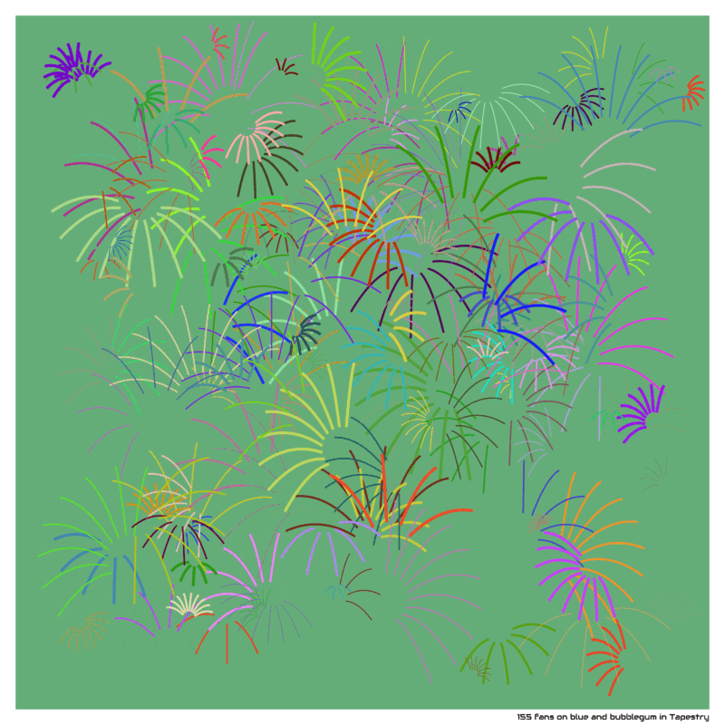 155 fans on blue and bubblegum in Tapestry
