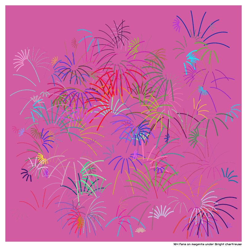 164 fans on magenta under Bright chartreuse