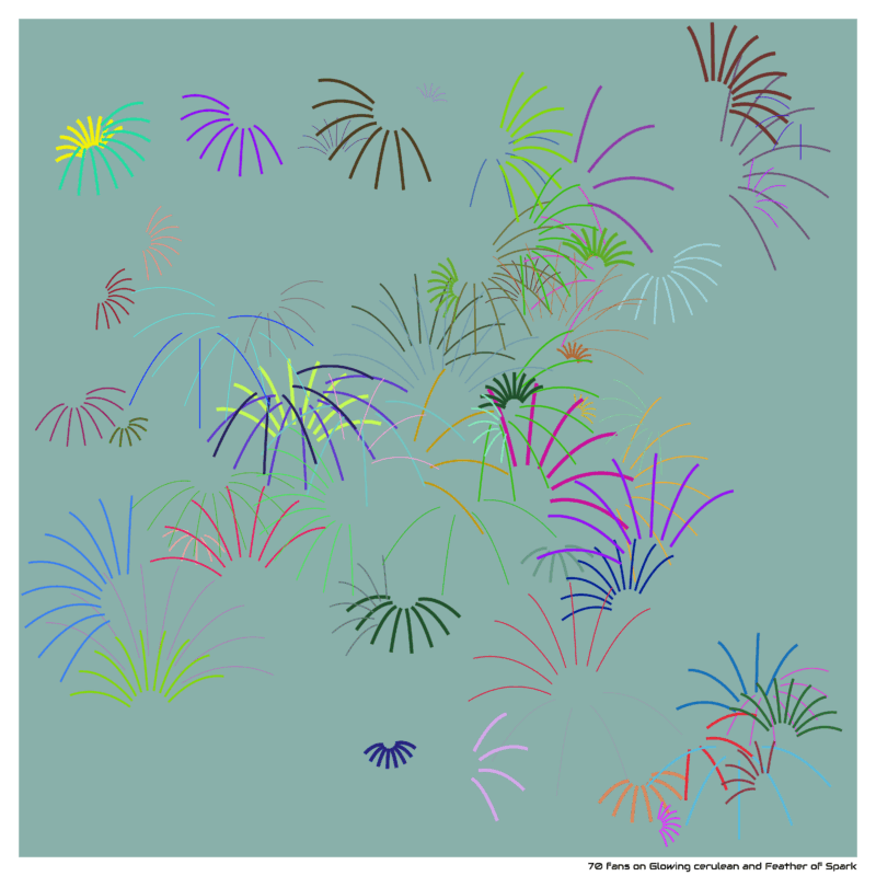 70 fans on Glowing cerulean and Feather of Spark