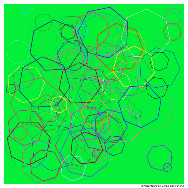 107 heptagons on Mellow Song of lime