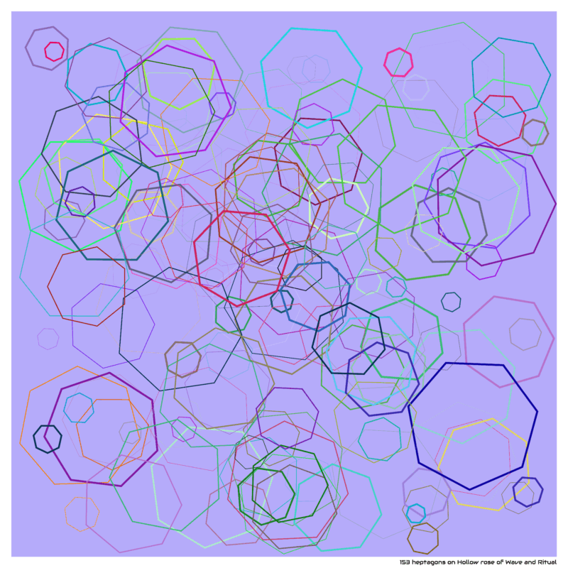153 heptagons on Hollow rose of Wave and Ritual