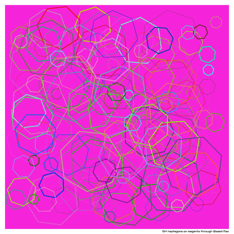154 heptagons on magenta through Glazed flax