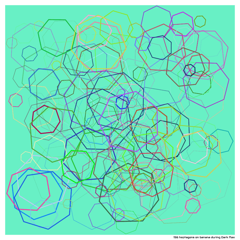 156 heptagons on banana during Dark flax