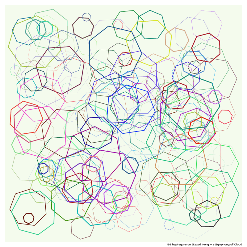 168 heptagons on Glazed ivory — a Symphony of Cloud