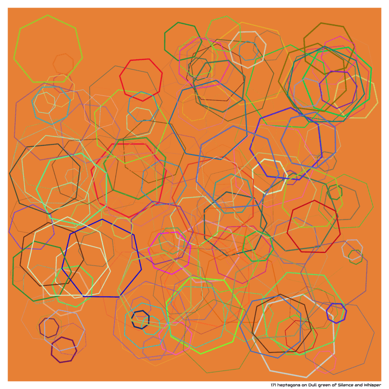 171 heptagons on Dull green of Silence and Whisper