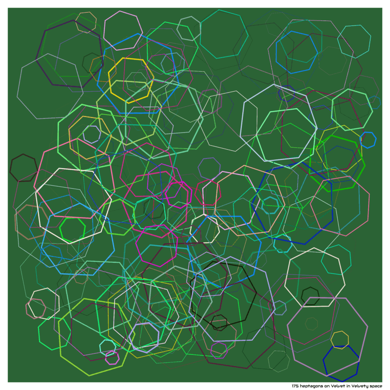 175 heptagons on Velvet in Velvety space