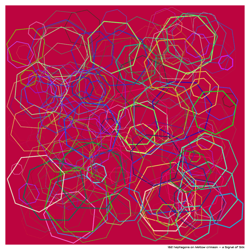 182 heptagons on Mellow crimson — a Signal of Silk