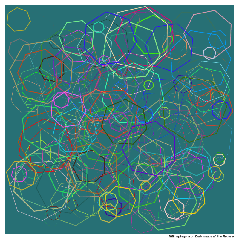 183 heptagons on Dark mauve of the Reverie