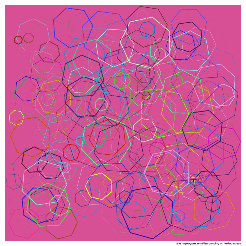 218 heptagons on Bliss dancing on Veiled space