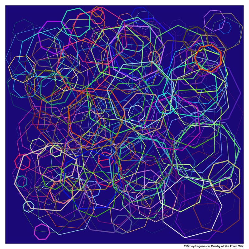 219 heptagons on Dusty white from Silk