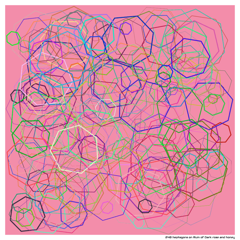 240 heptagons on Ruin of Dark rose and honey