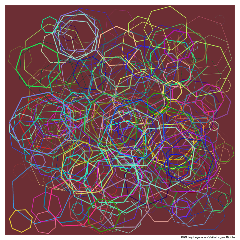 245 heptagons on Veiled cyan Riddle