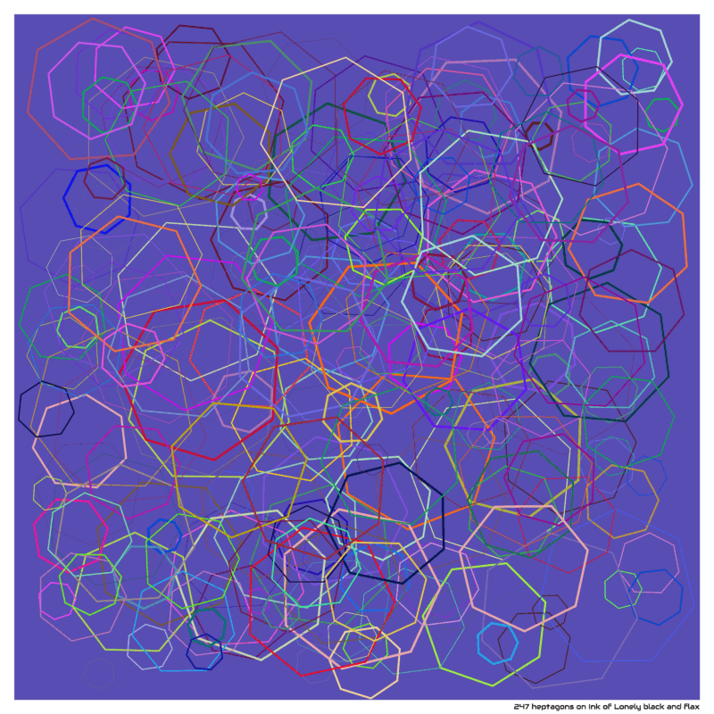 247 heptagons on Ink of Lonely black and flax