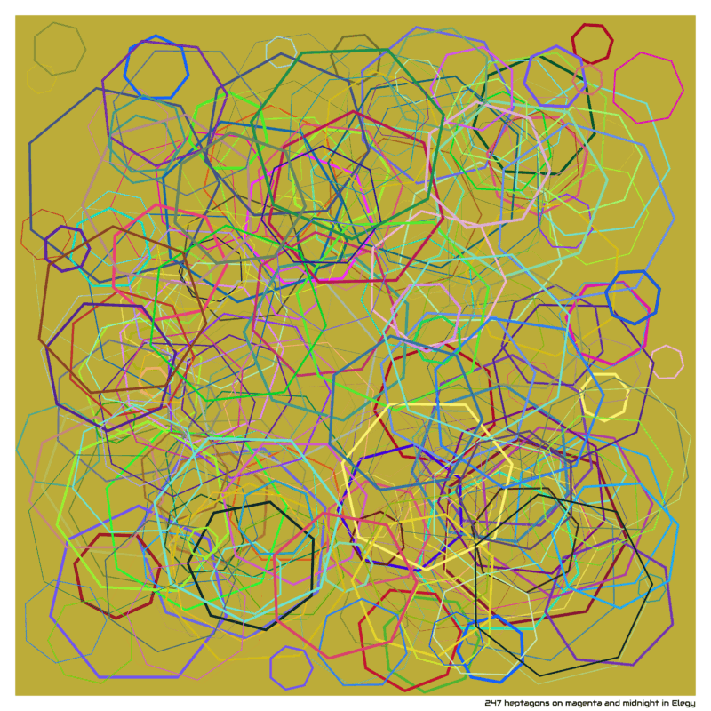 247 heptagons on magenta and midnight in Elegy