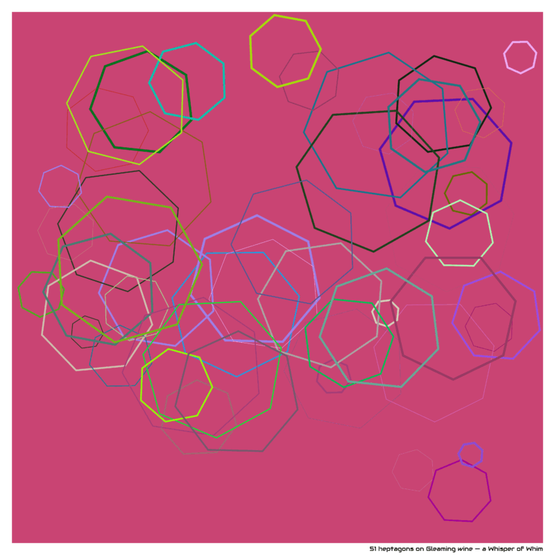 51 heptagons on Gleaming wine — a Whisper of Whim