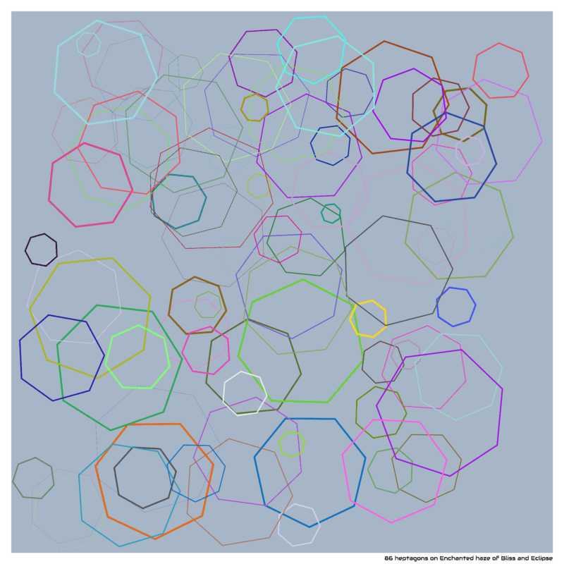 86 heptagons on Enchanted haze of Bliss and Eclipse
