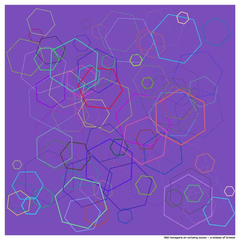 102 hexagons on echoing cocoa — a eclipse of breeze