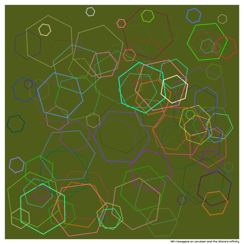 104 hexagons on cerulean and the Stone’s Infinity