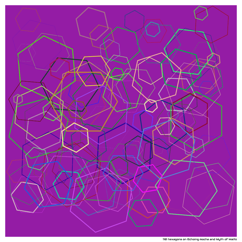 110 hexagons on Echoing mocha and Myth of Waltz