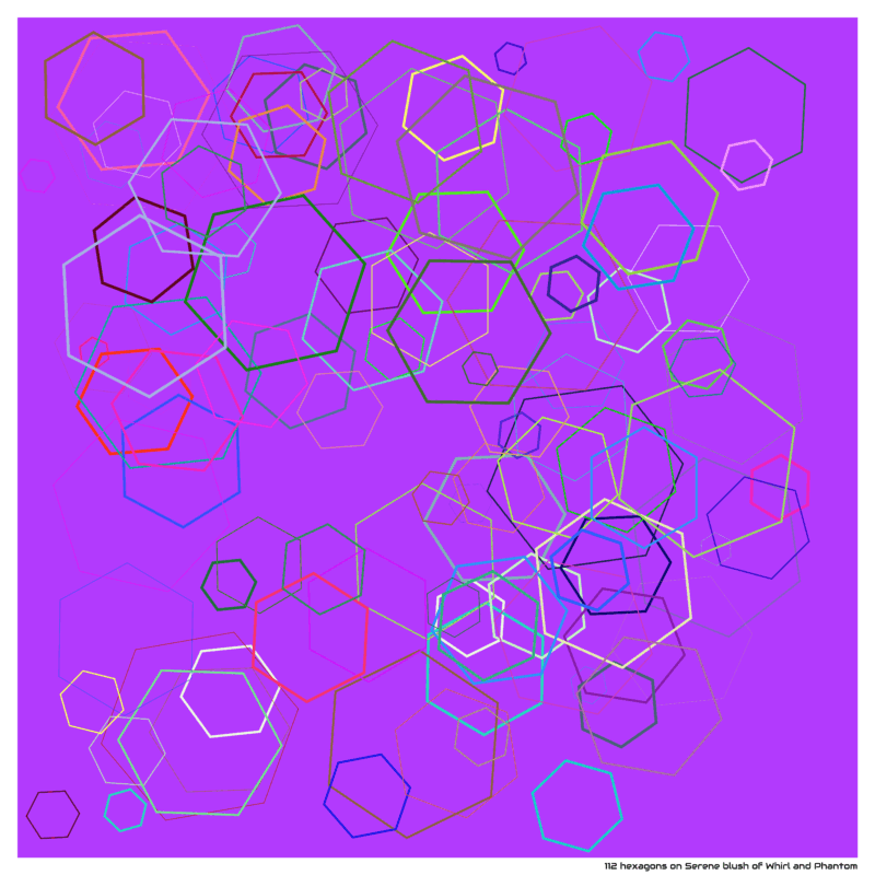 112 hexagons on Serene blush of Whirl and Phantom