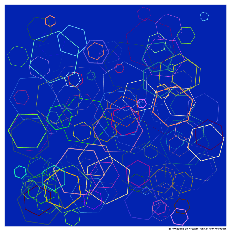 115 hexagons on Frozen Petal in the Whirlpool