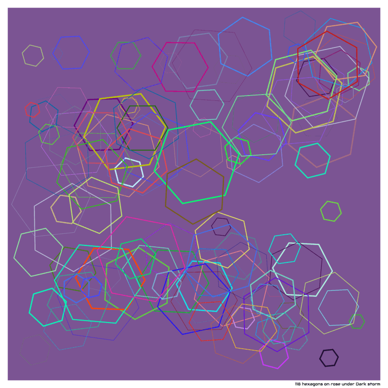 118 hexagons on rose under Dark storm