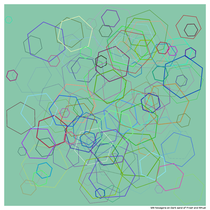 129 hexagons on Dark sand of Frost and Ritual