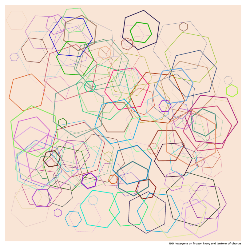 130 hexagons on frozen ivory and lantern of chorus