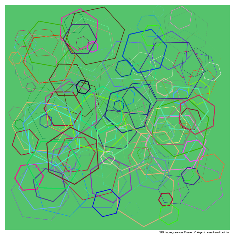 139 hexagons on Flame of Mystic sand and butter