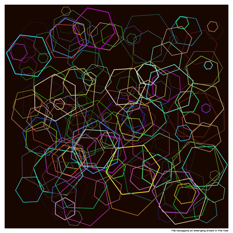146 hexagons on emerging dream in the tide