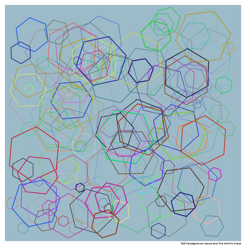 153 hexagons on cloud and the whirl's trace