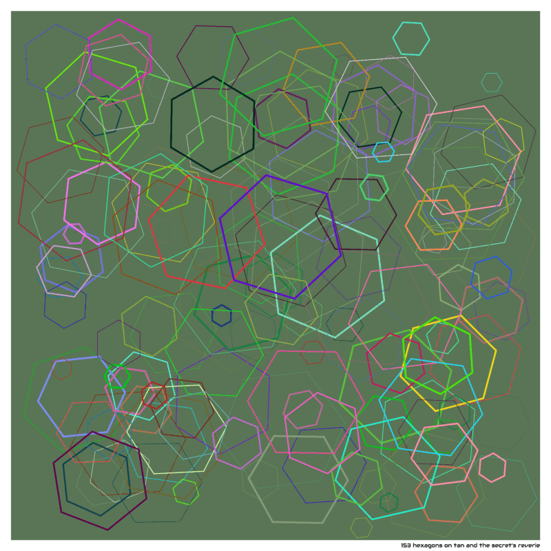 153 hexagons on tan and the secret’s reverie