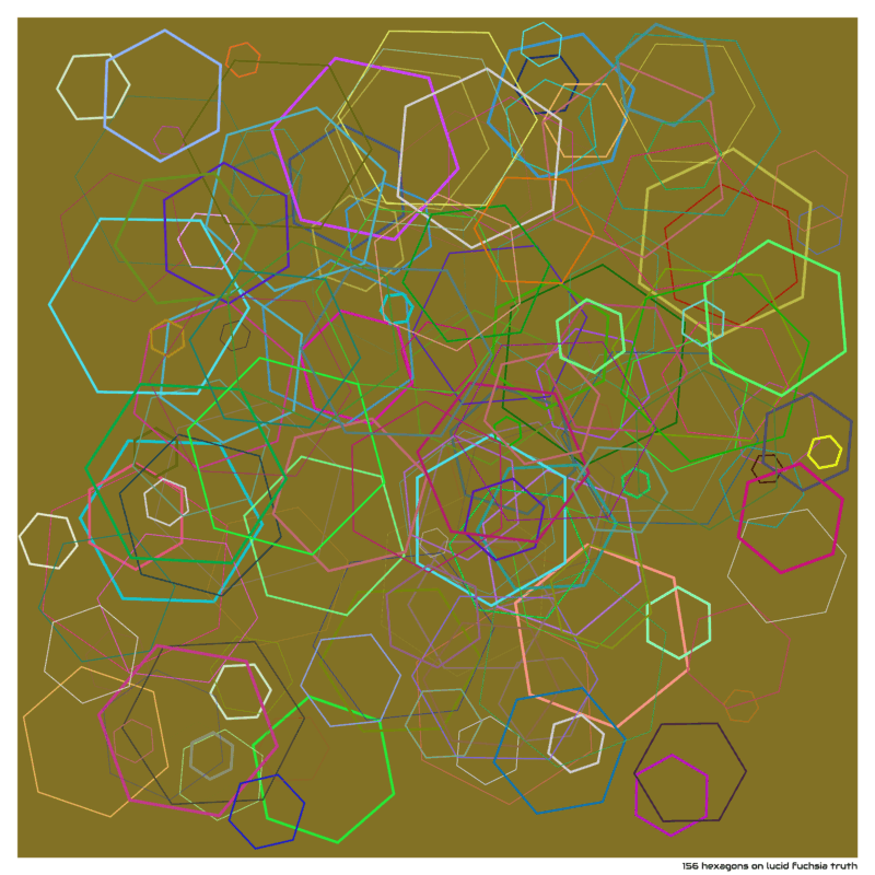 156 hexagons on lucid fuchsia truth