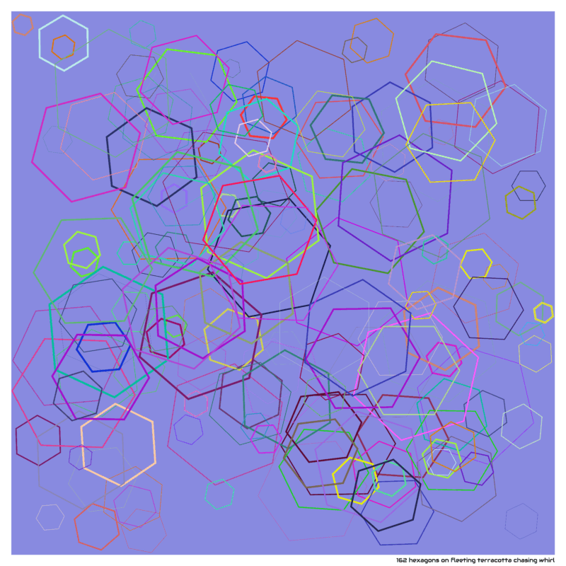 162 hexagons on fleeting terracotta chasing whirl