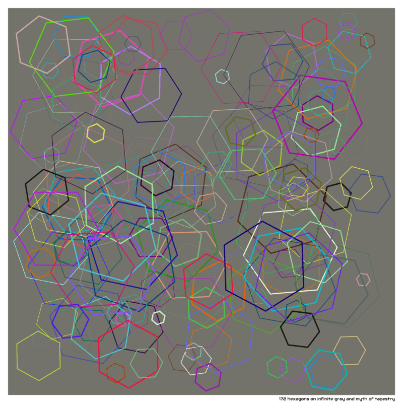 172 hexagons on infinite gray and myth of tapestry