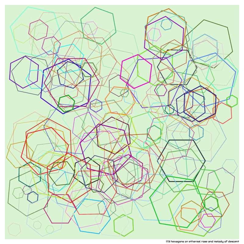 173 hexagons on ethereal rose and melody of descent