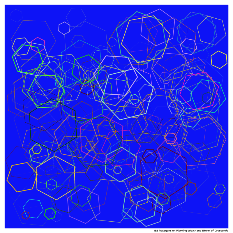 182 hexagons on Fleeting cobalt and Storm of Crescendo