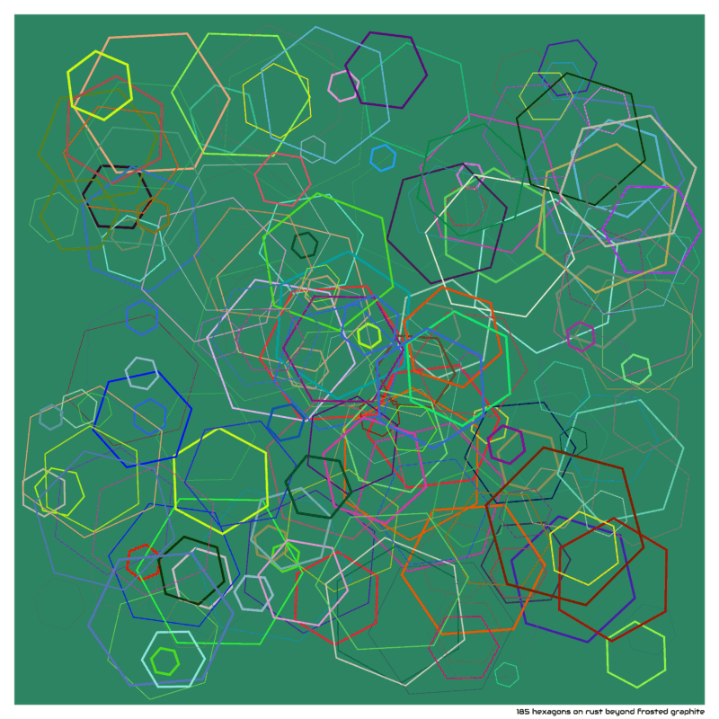 185 hexagons on rust beyond frosted graphite